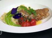 Steinbeißer mit Mandelkruste auf Sellerie-Kartoffelstampf - Rezept - Bild Nr. 2