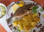 Dorade mit herzhaften Kartoffelecken und Eisbergsalat - Rezept - Bild Nr. 6237