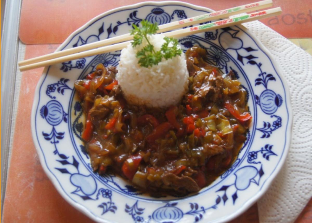 Rinderfilet mit Gemüse im Wok mit Basmati Reis - Rezept - kochbar.de