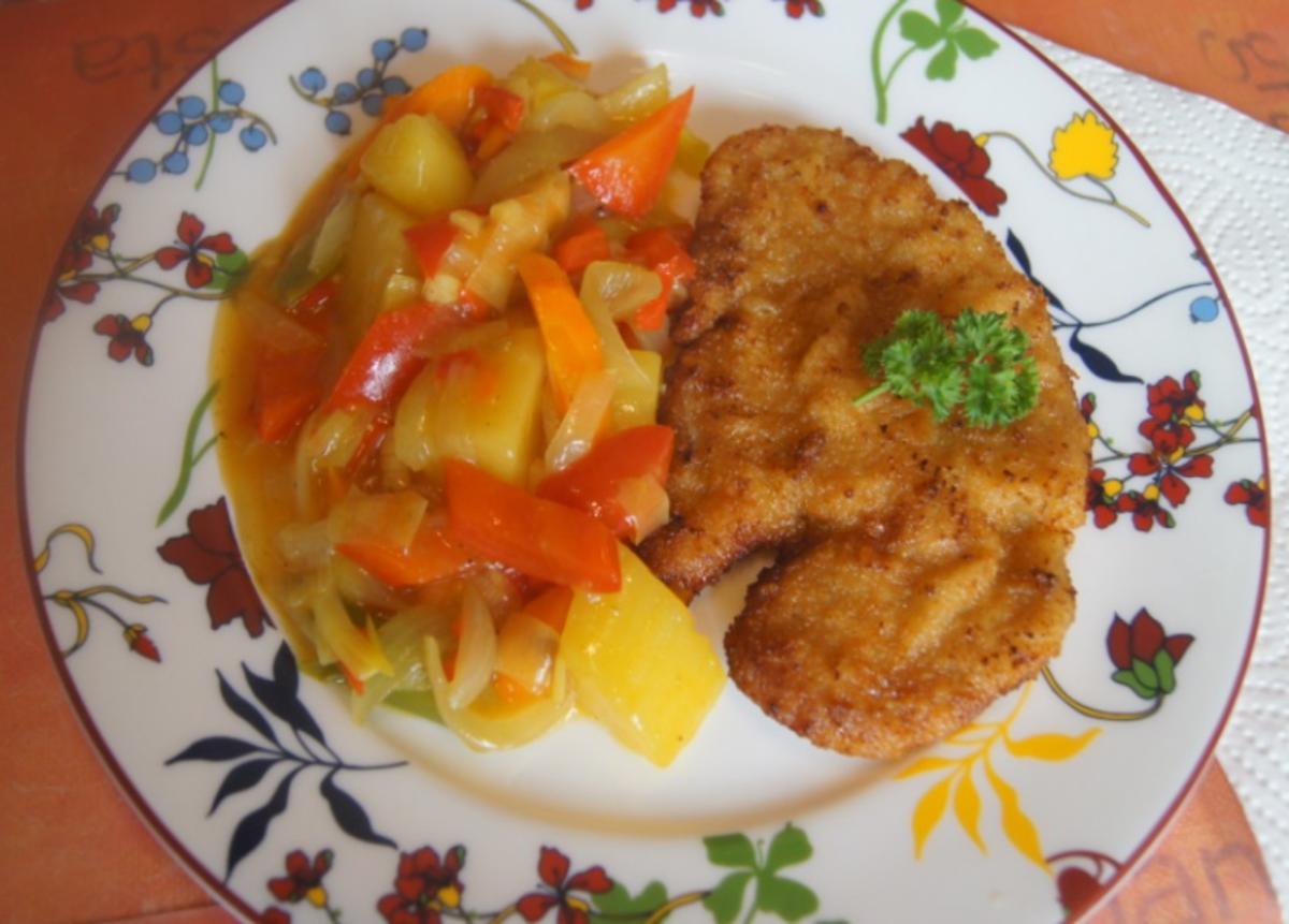 Wiener-Schnitzel vom Schwein mit Wokgemüse - Rezept - Bild Nr. 6238