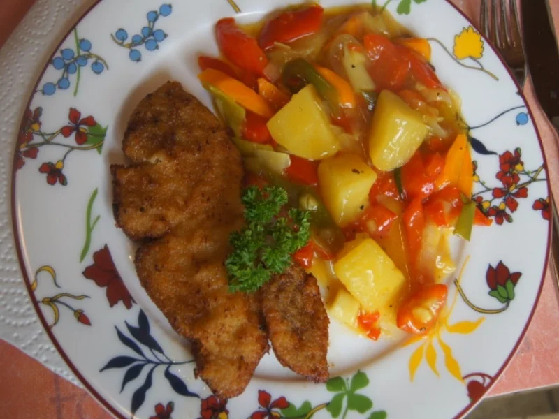 Wiener-Schnitzel vom Schwein mit Wokgemüse - Rezept - Bild Nr. 6261