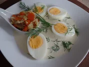 Senfeier mit Möhrenreis - Rezept - Bild Nr. 6238