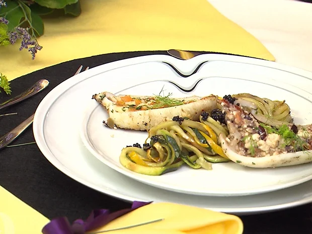 Gefüllte Tintenfischtuben mit Zoodles - Rezept - Bild Nr. 6238