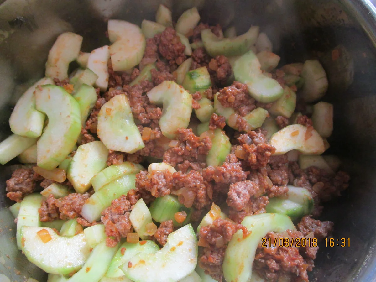 hackfleischpfanne mit gurkengemüse - Rezept - Bild Nr. 6251