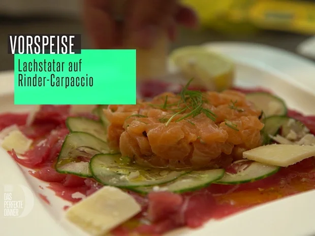Lachstatar auf Rindercarpaccio - Rezept - Bild Nr. 2