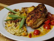 Kürbis-Pastasotto mit Maishähnchenbrust "supreme" - Rezept - Bild Nr. 6263