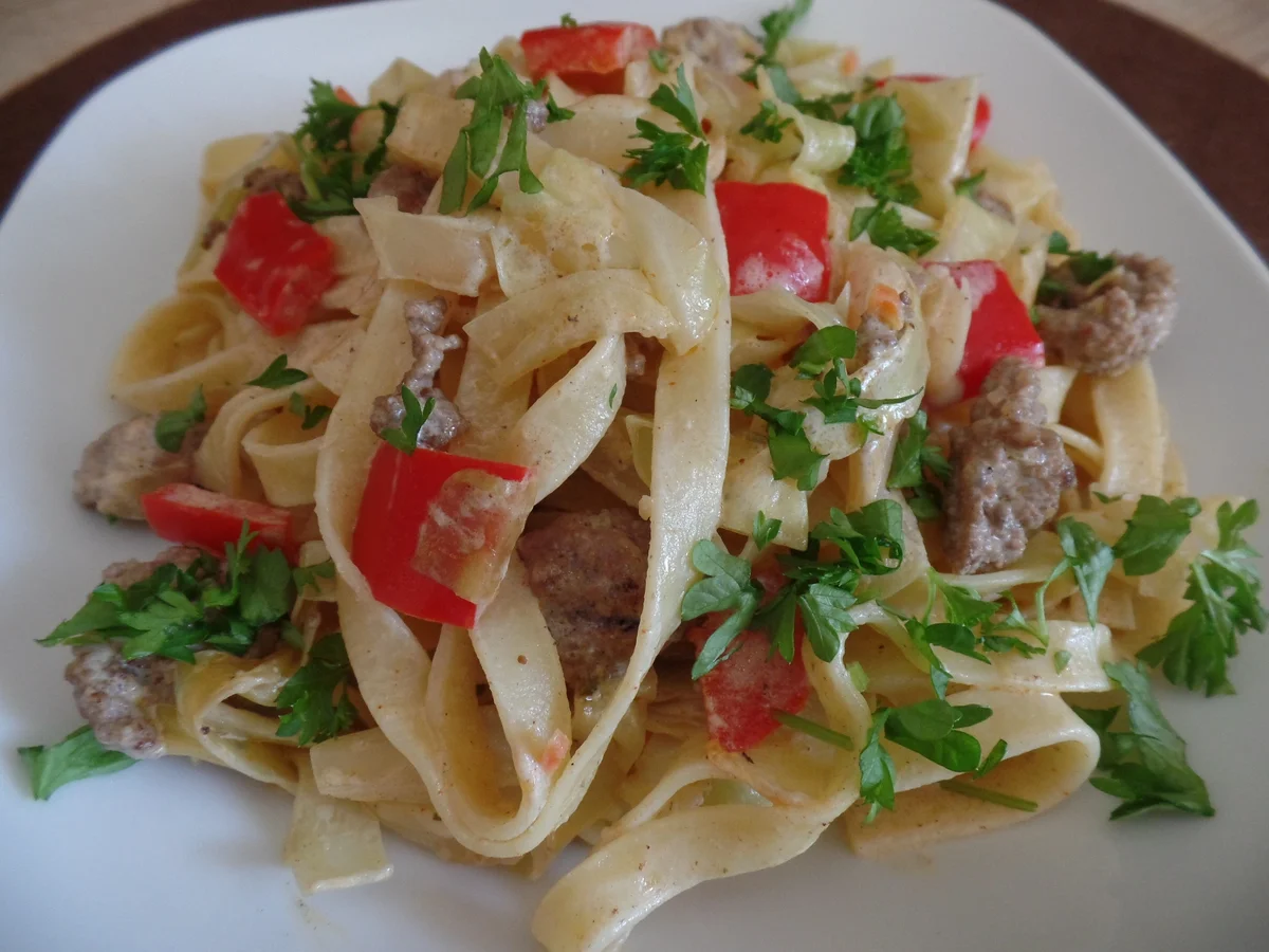 Spitzkohl-Hackfleisch-Pasta - Rezept - Bild Nr. 6265