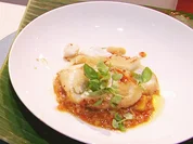 Kabeljau im Bananenblatt mit karibischer kalter Suppe (Nikeata Thompson) - Rezept - Bild Nr. 6272