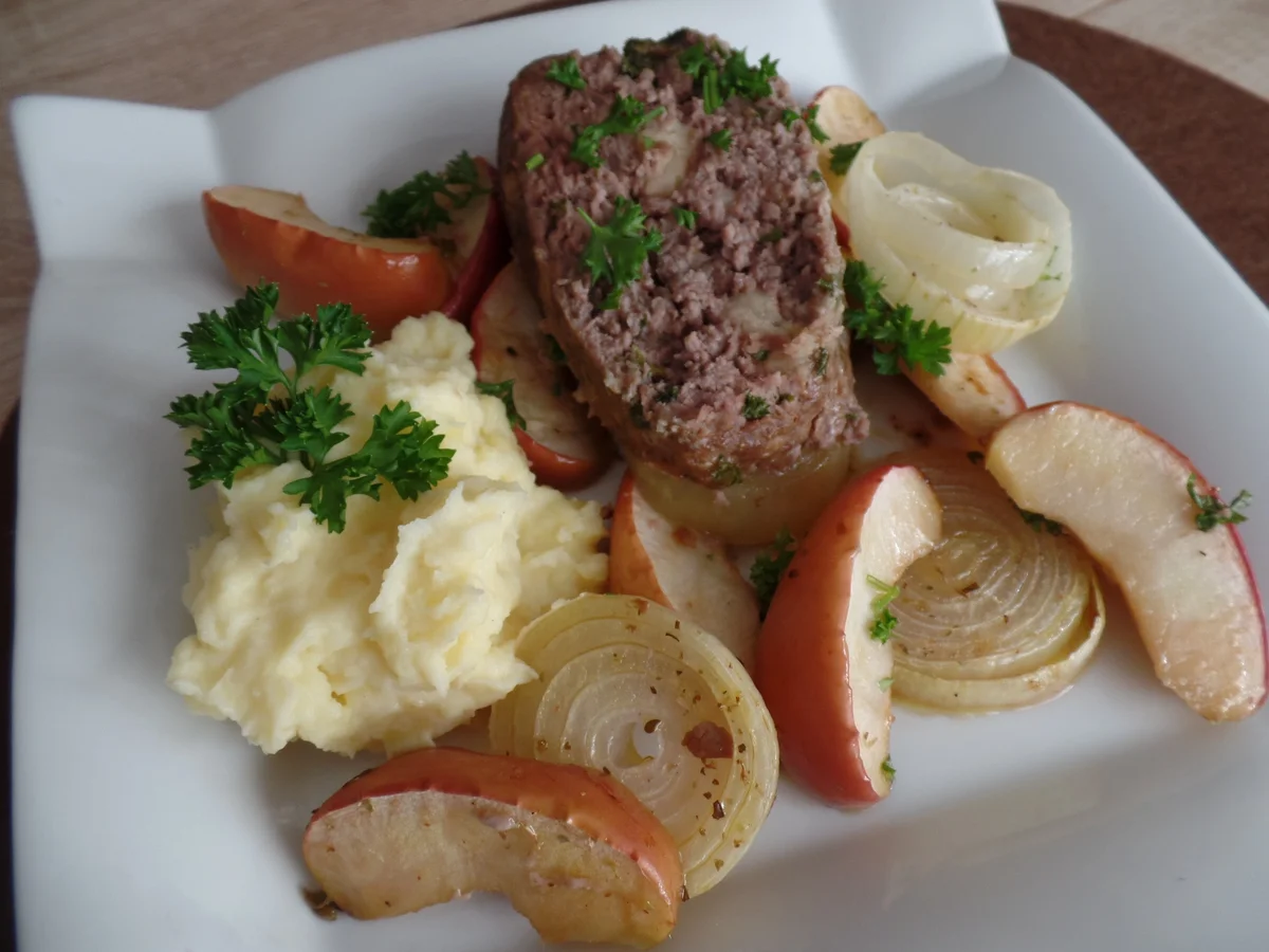 Rezept: Hackbraten mit Äpfeln und Zwiebeln Bild Nr. 6303 Hackbraten mit Äpfeln und Zwiebeln - Rezept - Bild Nr. 6303