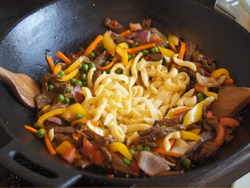Rindfleisch-Gemüse-Wok mit Spätzle - Rezept - Bild Nr. 6323