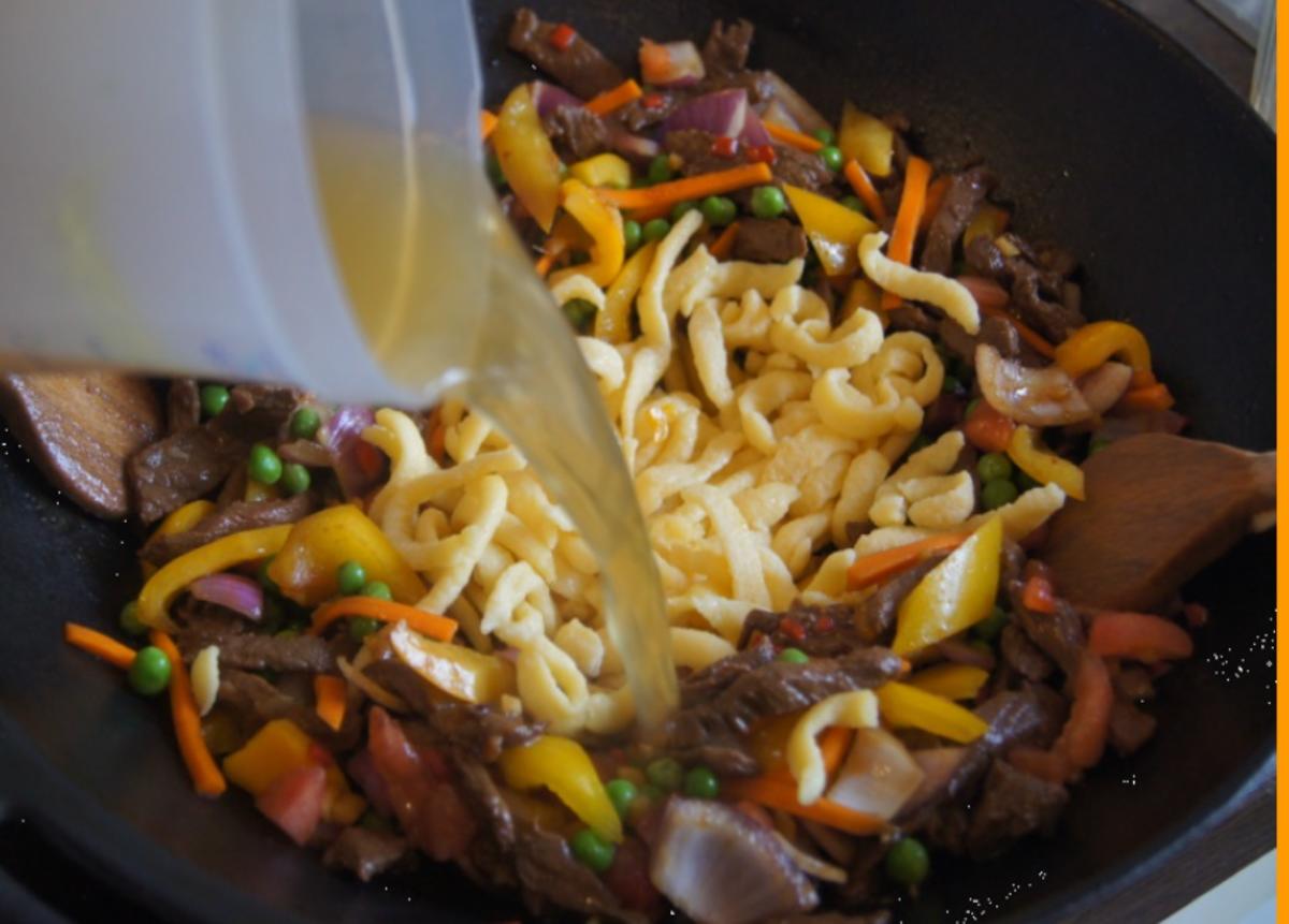 Rindfleisch-Gemüse-Wok mit Spätzle - Rezept - Bild Nr. 6324