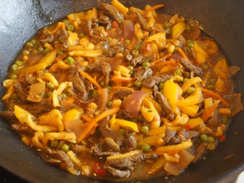 Rindfleisch-Gemüse-Wok mit Spätzle - Rezept - Bild Nr. 6329