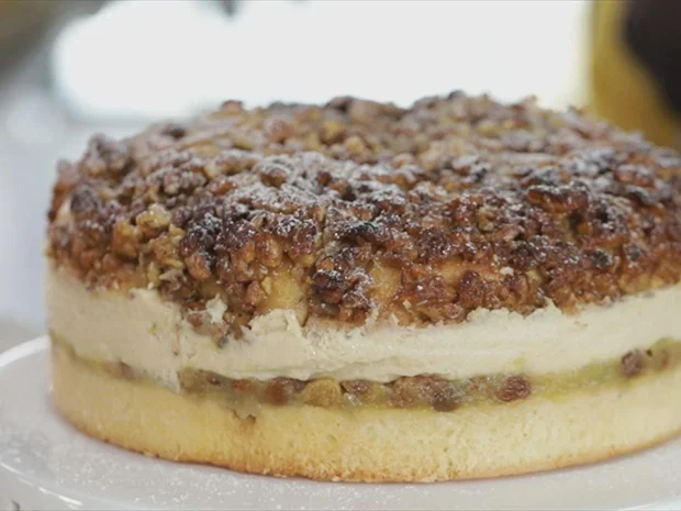 Bratapfel-Rosinen-Zimt-Torte mit Walnusskruste - Rezept - Bild Nr. 2