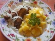 Bratheringsfilets mit Zwiebelringen und schwäbischen Kartoffelsalat - Rezept - Bild Nr. 6368