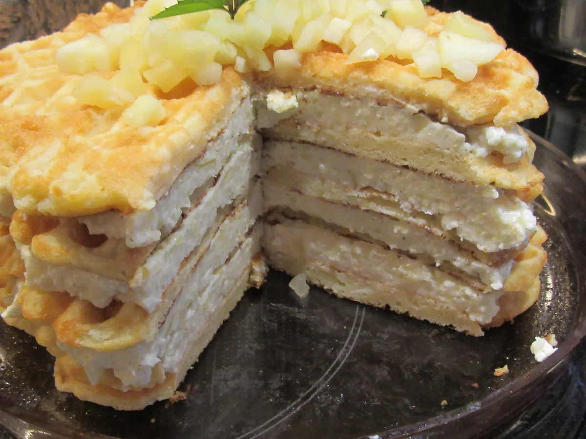 Backen: Apfelwaffeltorte - Rezept - Bild Nr. 6377