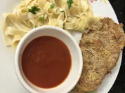 Gebackene Auberginen Schnitzel mit cremiger Pasta - Rezept - Bild Nr. 2