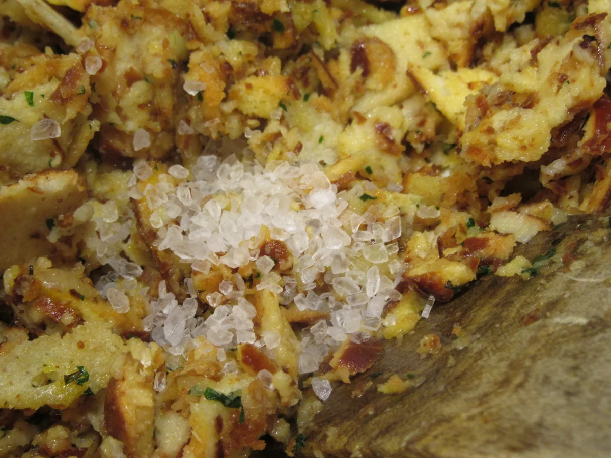 Fleisch: Gebackene Weißwurst mit Brez´nknödeln und Senfsoße - Rezept - Bild Nr. 6609