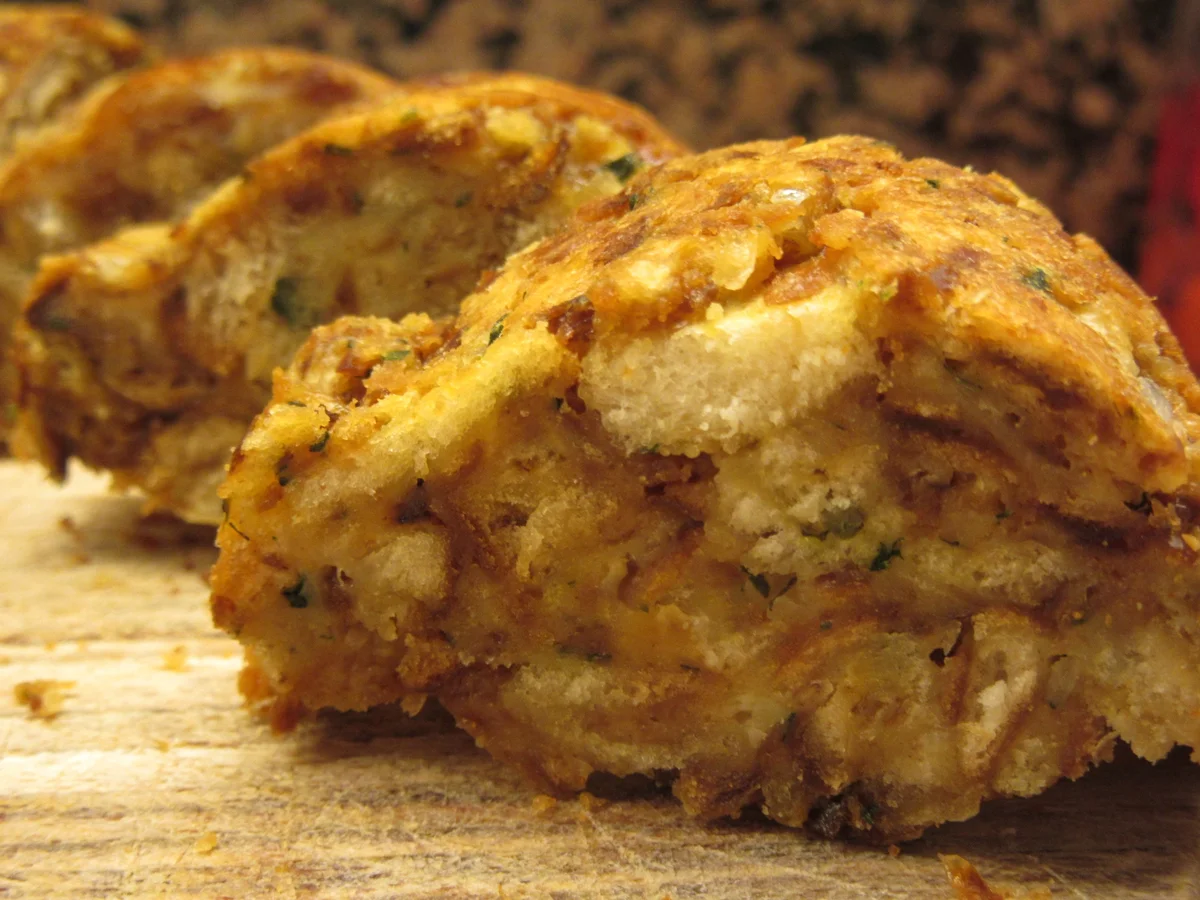 Fleisch: Gebackene Weißwurst mit Brez´nknödeln und Senfsoße - Rezept - Bild Nr. 6613