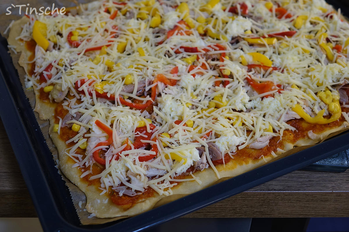 Knusprige Hähnchen-Paprika-Pizza - Rezept - Bild Nr. 6632