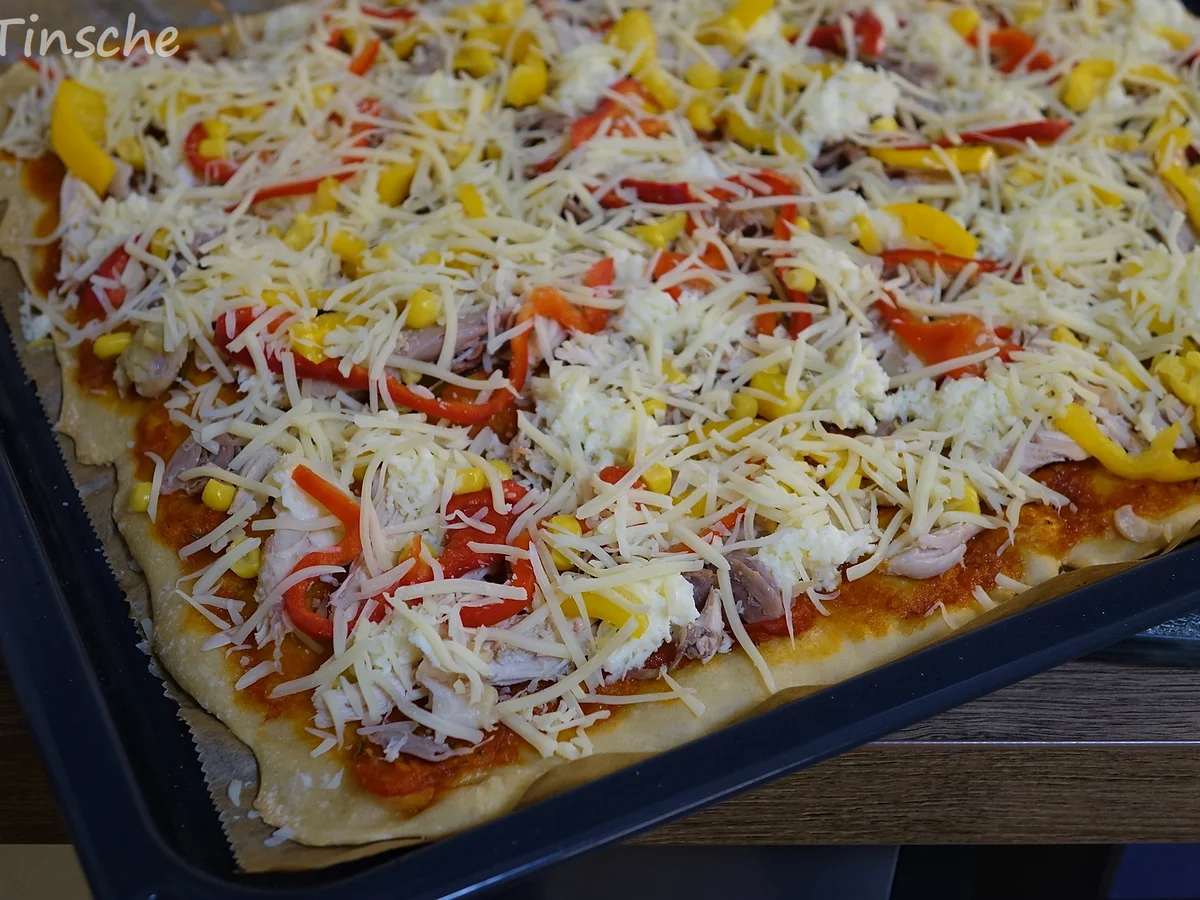 Knusprige Hähnchen-Paprika-Pizza - Rezept - Bild Nr. 6632