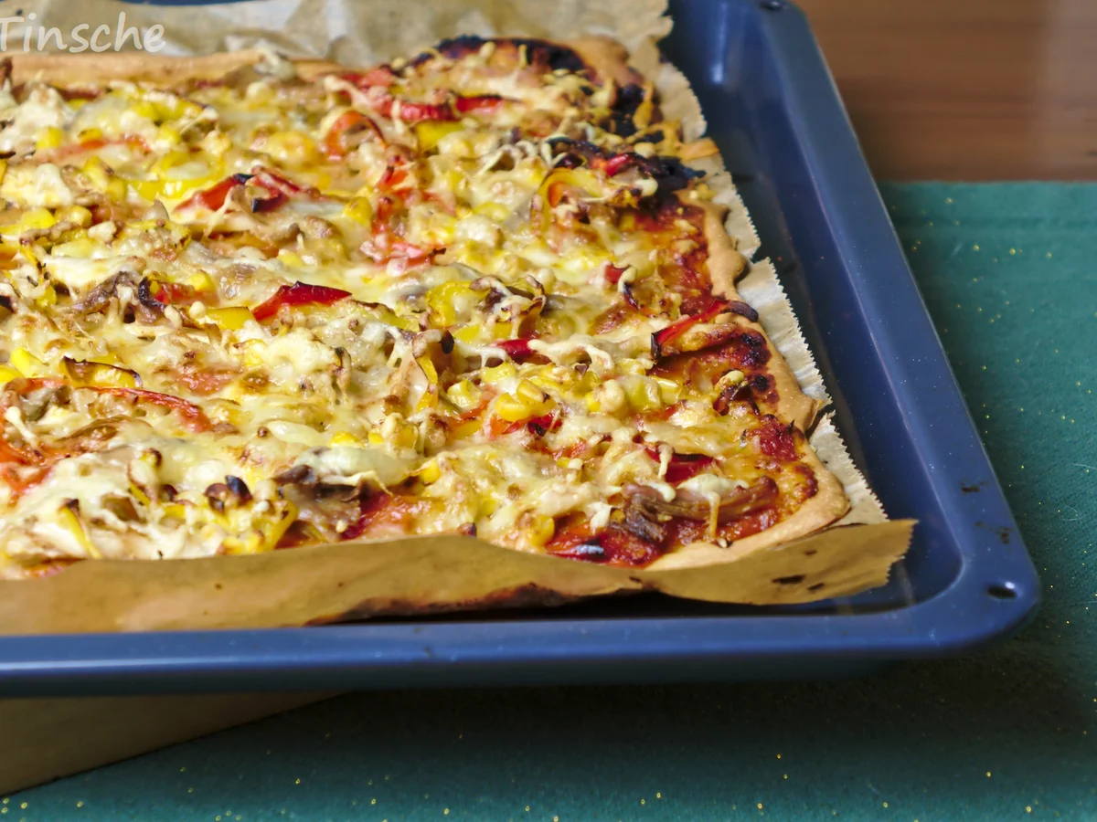 Knusprige Hähnchen-Paprika-Pizza - Rezept - Bild Nr. 6635