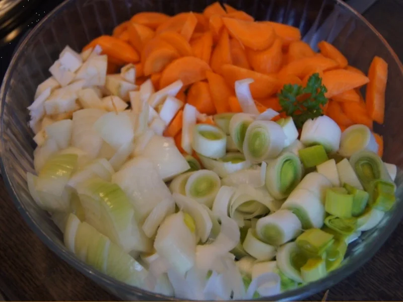 Kürbiscremesuppe mit Kokosmilch und Hähnchenfleischeinlage - Rezept - Bild Nr. 6641