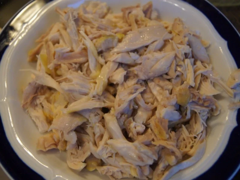 Kürbiscremesuppe mit Kokosmilch und Hähnchenfleischeinlage - Rezept - Bild Nr. 6646