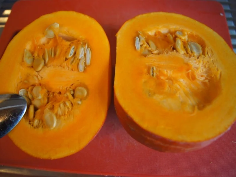 Kürbiscremesuppe mit Kokosmilch und Hähnchenfleischeinlage - Rezept - Bild Nr. 6647