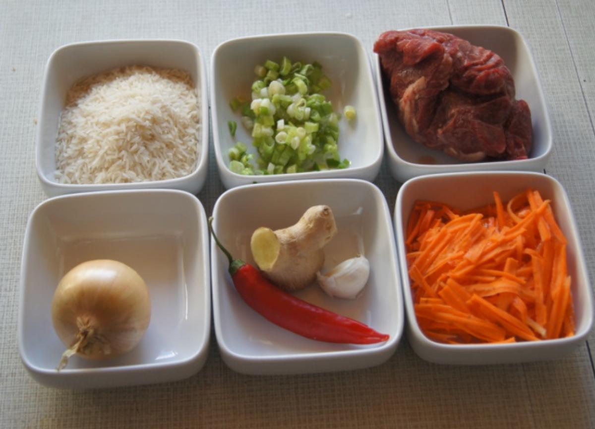 Chinesisches Rindfleisch mit Gemüse und Basmati Reis - Rezept - Bild Nr. 3