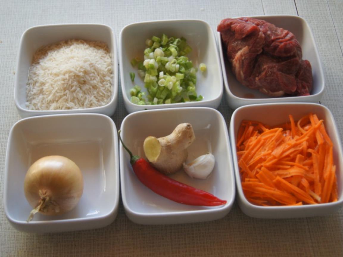 Chinesisches Rindfleisch mit Gemüse und Basmati Reis - Rezept - kochbar.de