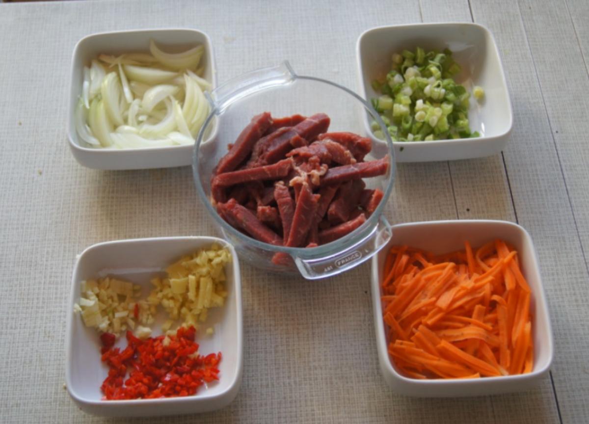 Chinesisches Rindfleisch mit Gemüse und Basmati Reis - Rezept - Bild Nr. 6