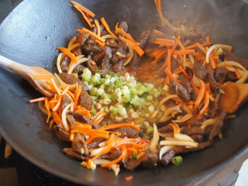 Chinesisches Rindfleisch mit Gemüse und Basmati Reis - Rezept - Bild Nr. 12