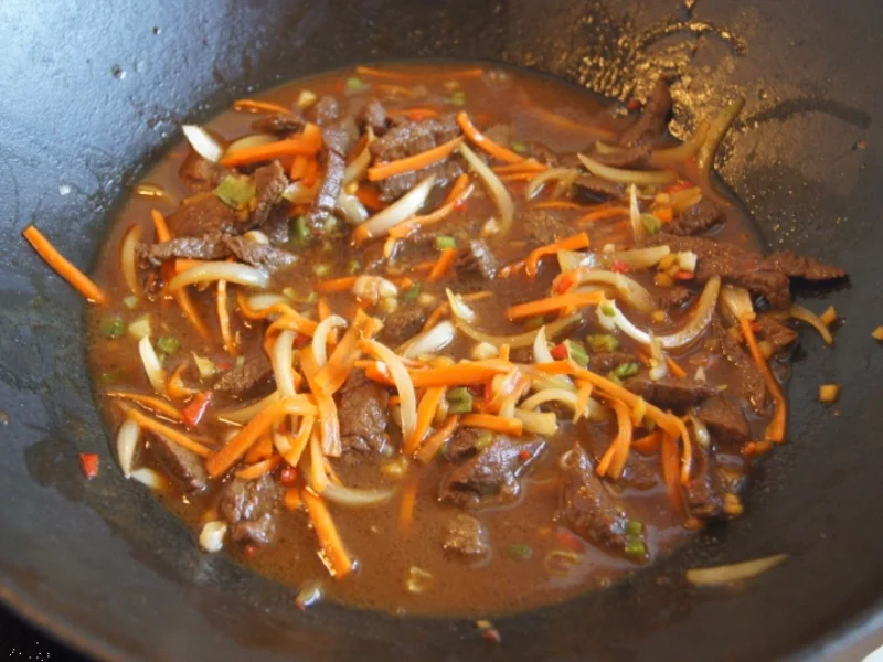 Chinesisches Rindfleisch mit Gemüse und Basmati Reis - Rezept - Bild Nr. 13