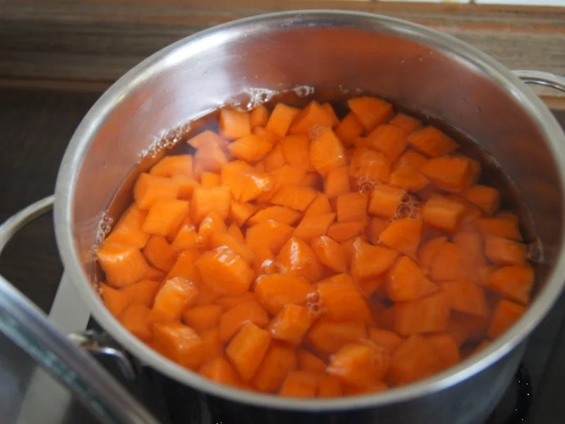 Rezept: Schweinefilet mit Preiselbeersauce, Möhrenpüree und Speckböhnchen Bild Nr. 16 Schweinefilet mit Preiselbeersauce, Möhrenpüree und Speckböhnchen - Rezept - Bild Nr. 16