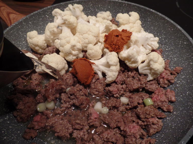 Blumenkohl Hackfleisch Curry mit Reis - einfach - von Sheeva1960