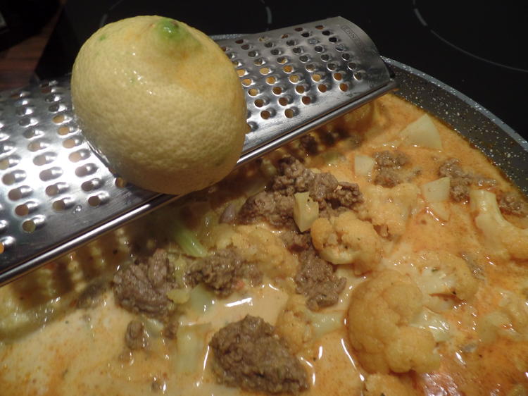Blumenkohl Hackfleisch Curry mit Reis - einfach - von Sheeva1960