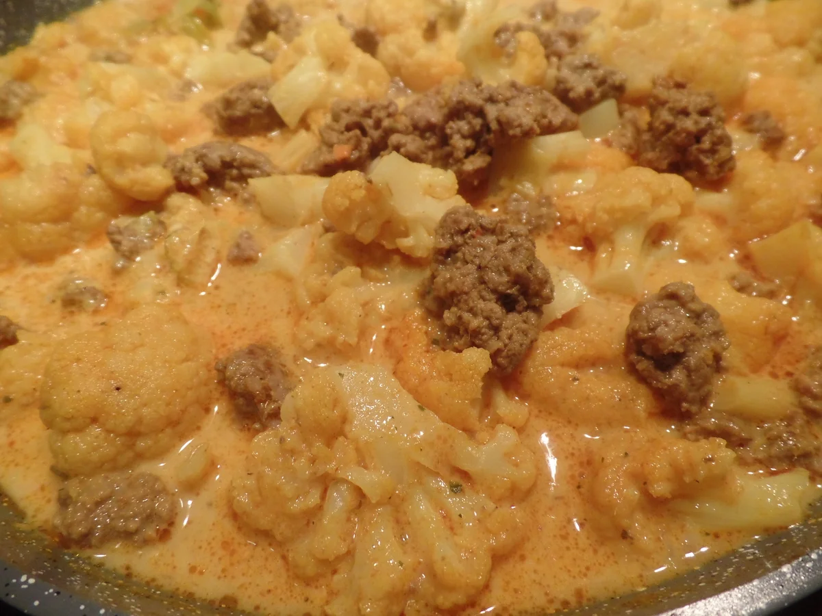 Blumenkohl-Hackfleisch-Curry mit Reis - Rezept - Bild Nr. 6645