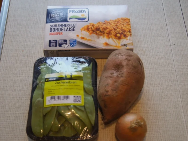 Rezept: Schlemmerfilet mit Süßkartoffelstampf und Zuckerschoten Bild Nr. 6639 Schlemmerfilet mit Süßkartoffelstampf und Zuckerschoten - Rezept - Bild Nr. 6639