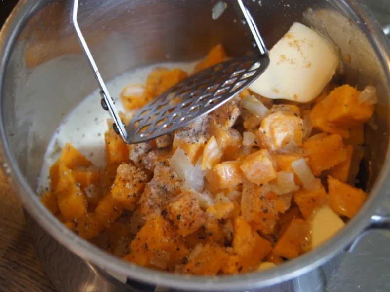 Rezept: Schlemmerfilet mit Süßkartoffelstampf und Zuckerschoten Bild Nr. 6649 Schlemmerfilet mit Süßkartoffelstampf und Zuckerschoten - Rezept - Bild Nr. 6649