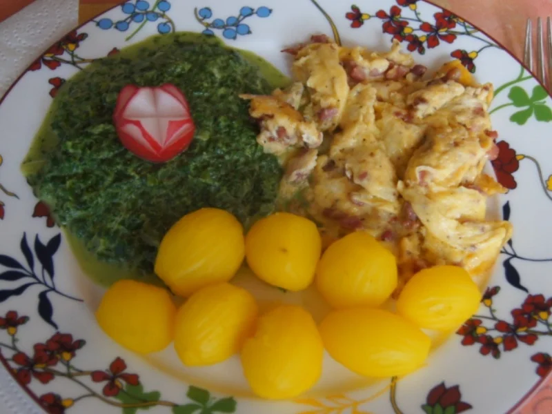 Schinken-Rührei mit Würz-Spinat und Drillingen - Rezept - Bild Nr. 22