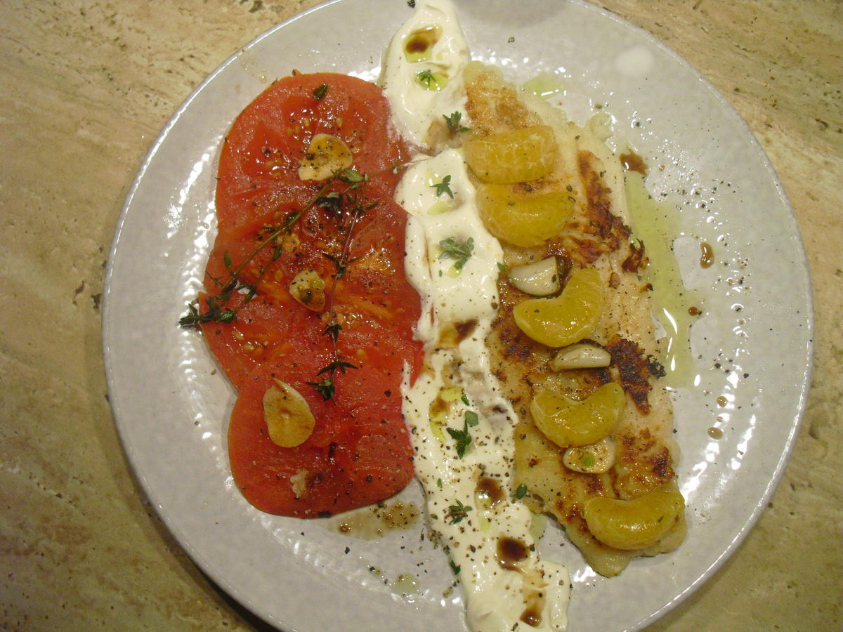 Fischfilet an   angemachter Creme fráiche - Rezept - Bild Nr. 6693