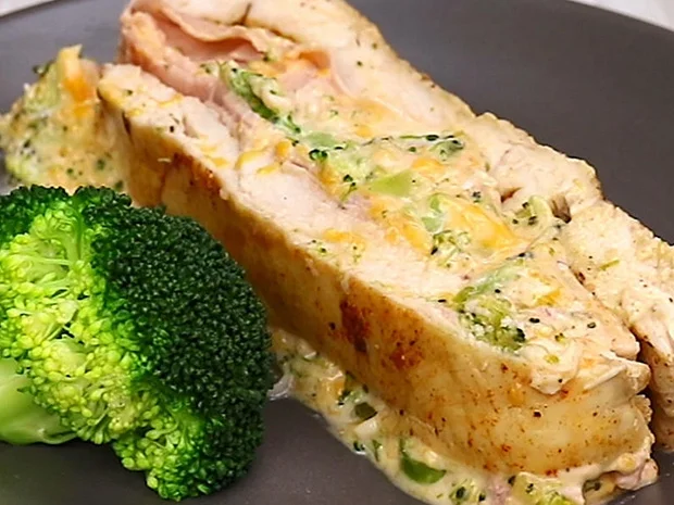 Hähnchen-Rolle mit Schinken und Cheddar - Rezept - Bild Nr. 2