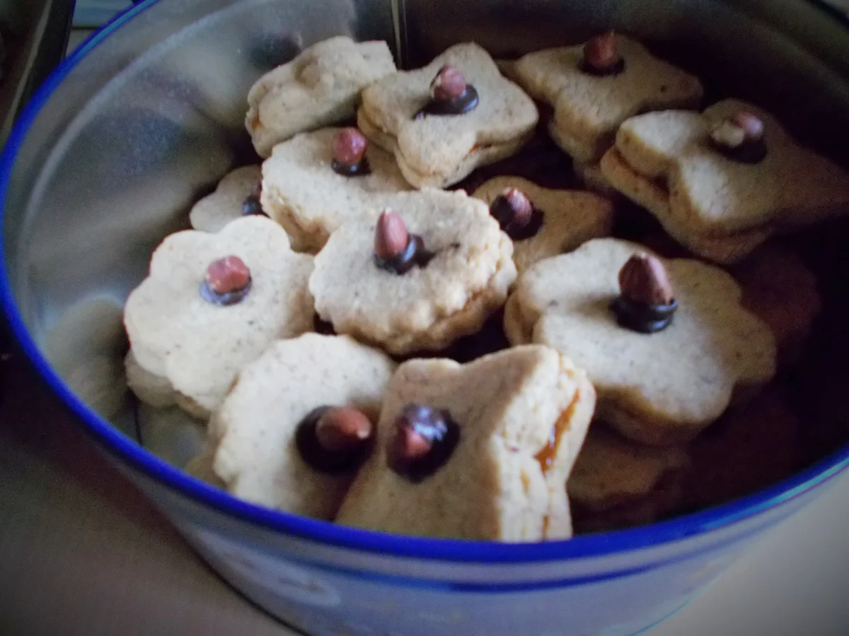 Rezept: HASELNUSS-PLÄTZCHEN mit Aprikosenmarmelade Bild Nr. 6739 HASELNUSS-PLÄTZCHEN mit Aprikosenmarmelade - Rezept - Bild Nr. 6739