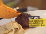 Rinderschmorbraten mit Bandnudeln und Zitronenmöhren - Rezept - Bild Nr. 2