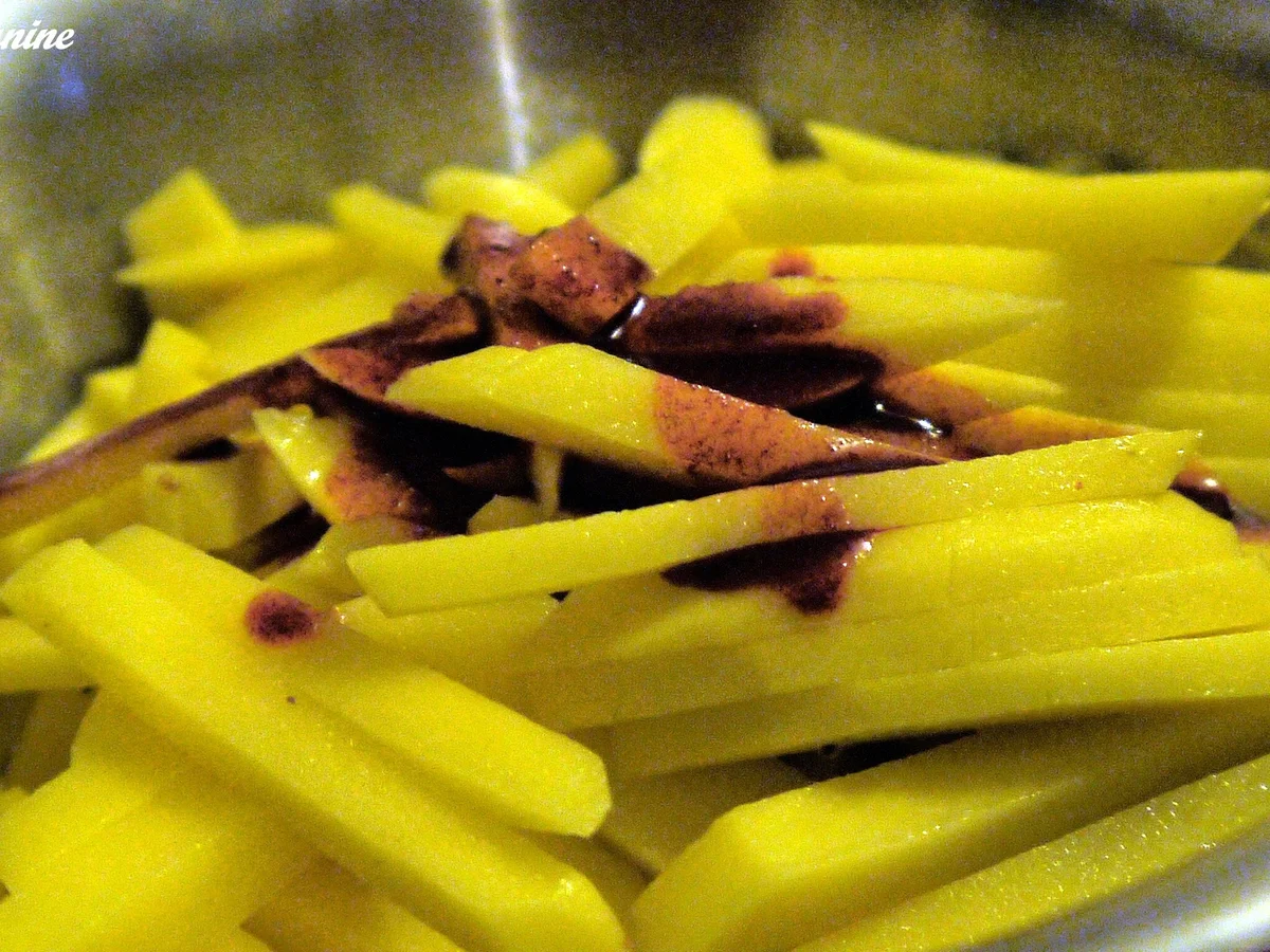 Sellerie-Mandel-Schnitzel, Orangen-Oliven-Majo, Räucherstäbchen - Rezept - Bild Nr. 6766