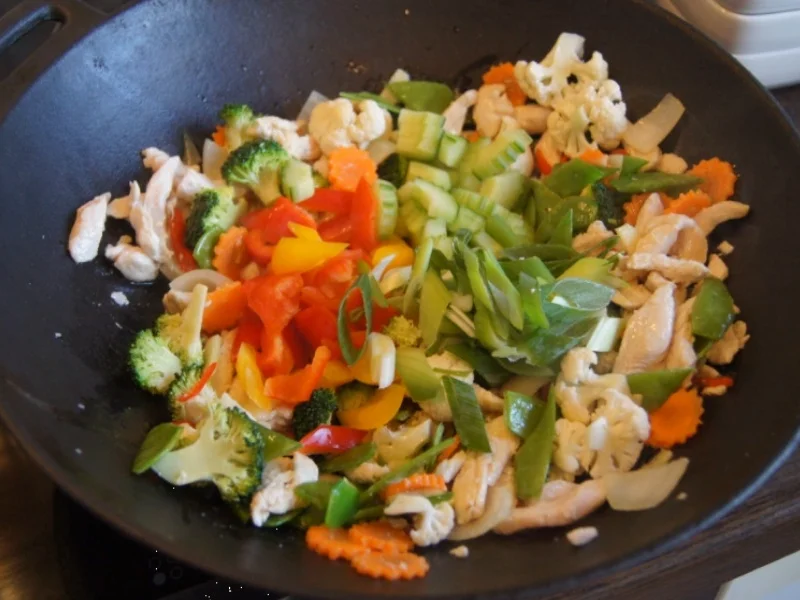 Rezept: Gemüsemix süß-sauer mit Hähnchenbrustfilet und gelben Basmatireis Bild Nr. 6785 Gemüsemix süß-sauer mit Hähnchenbrustfilet und gelben Basmatireis - Rezept - Bild Nr. 6785