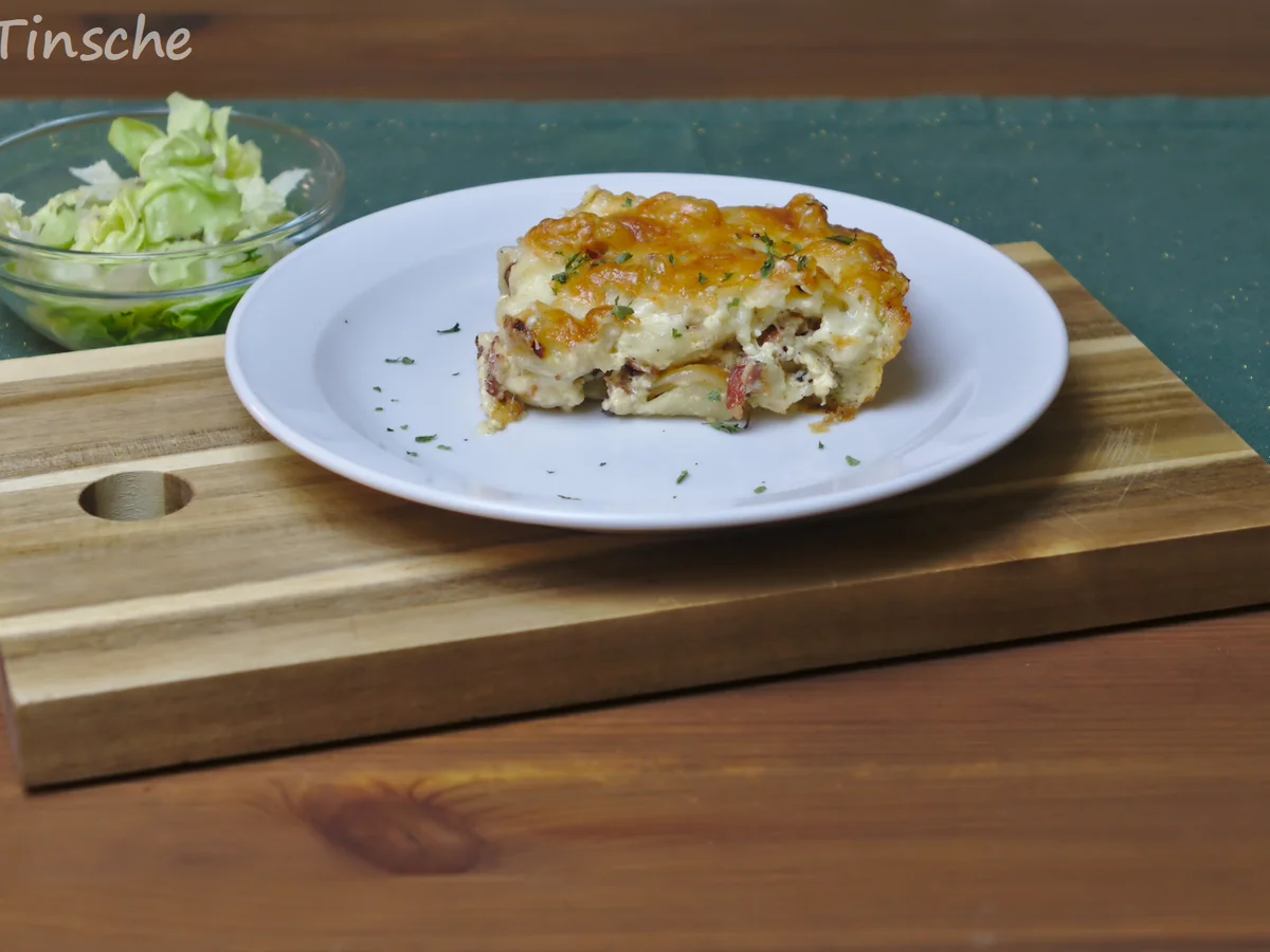 Nudelauflauf mit Speck, Zwiebeln & Bergkäse - Rezept - Bild Nr. 6772