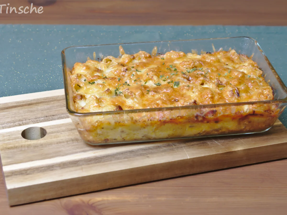 Nudelauflauf mit Speck, Zwiebeln & Bergkäse - Rezept - Bild Nr. 6772