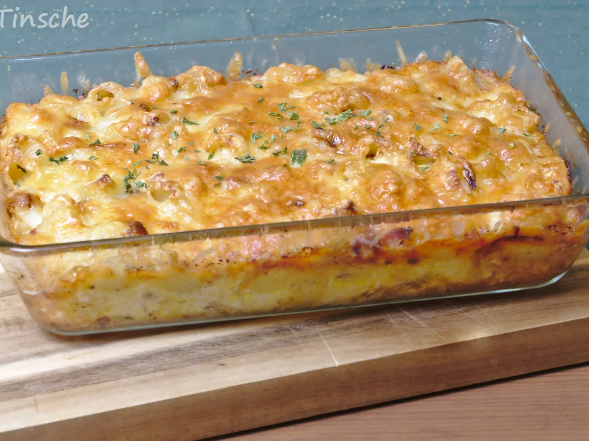 Nudelauflauf mit Speck, Zwiebeln & Bergkäse - Rezept - Bild Nr. 6772