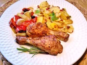 Rezept: Hรคhnchen-Unterschenkel mit Ofengemรผse Bild Nr. 6776 Hรคhnchen-Unterschenkel mit Ofengemรผse - Rezept - Bild Nr. 6776